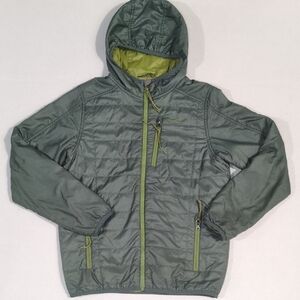 LL Bean Hood Green UltraLightweight Primaloft Packaway Puffer Jacket M10/12